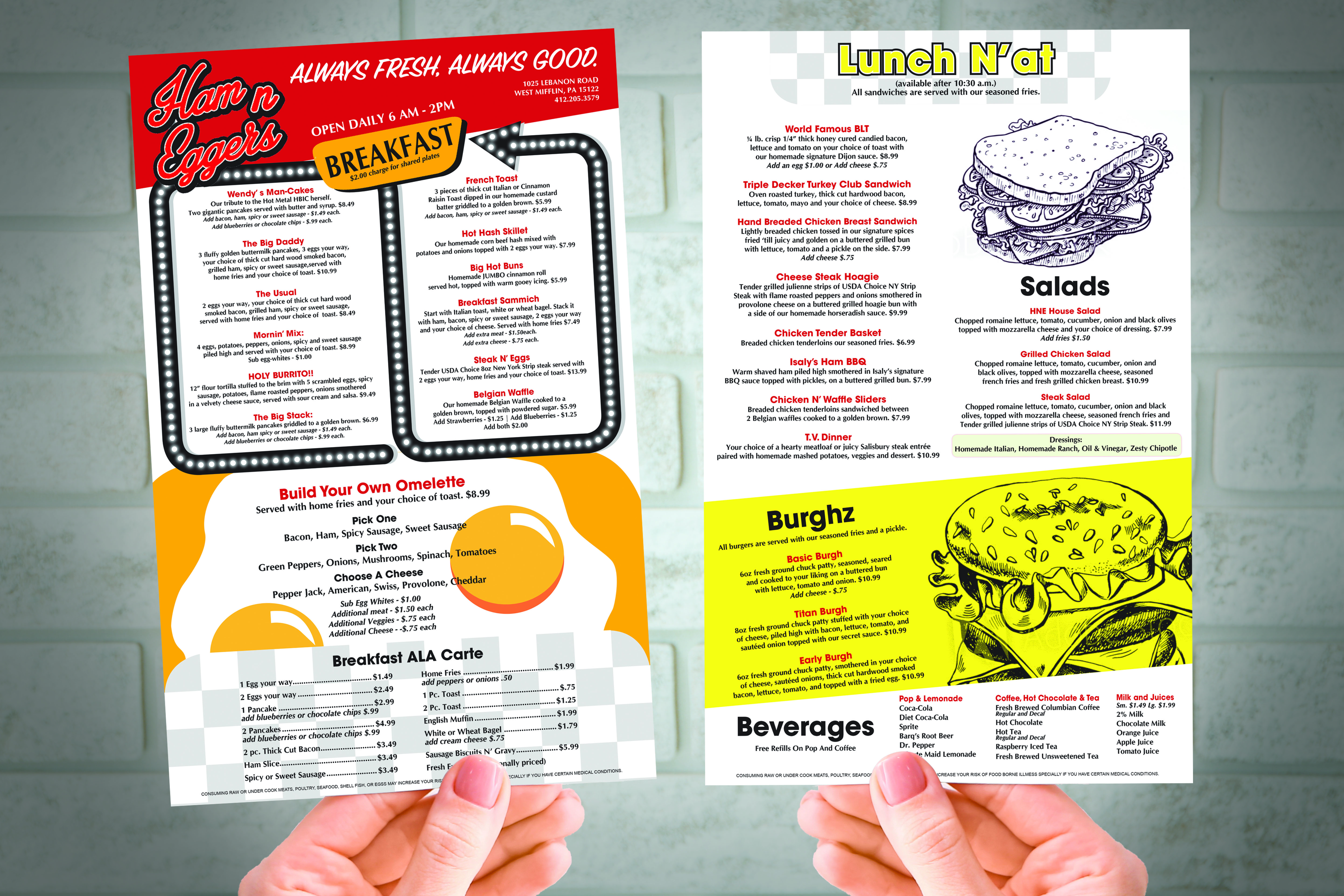Ham n Eggers Menu Design